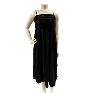Free Assembly Women's Size Large Black Sleeveless Square Neck Midi Dress
